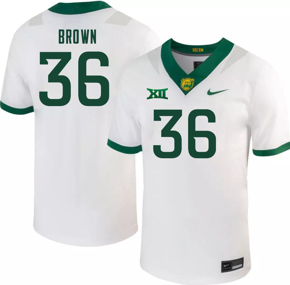 Men-Youth #36 Tyrone Brown Baylor Bears 2023 College Football Jerseys Stitched-White